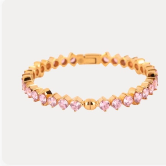 BuDhagirl ETOILE BANGLE - LIGHT PINK CRYSTAL & GWP - Picture 1 of 6